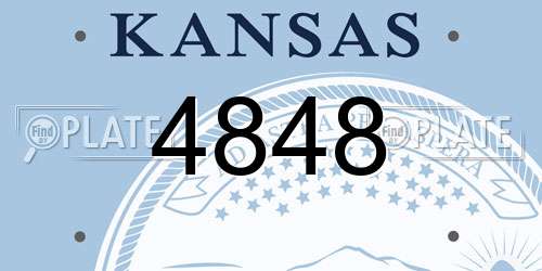 4848 Kansas License Plate