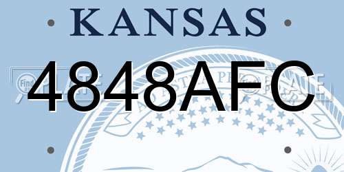 4848AFC Kansas License Plate