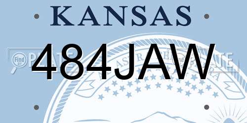 484JAW Kansas License Plate
