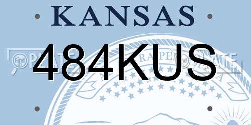 484KUS Kansas License Plate
