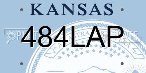 484LAP Kansas License Plate