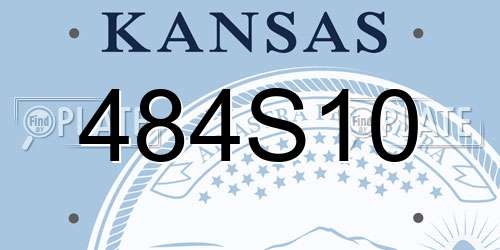 484S10 Kansas License Plate