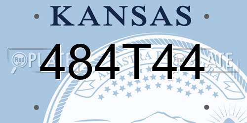 484T44 Kansas License Plate