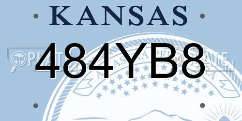 484YB8 Kansas License Plate