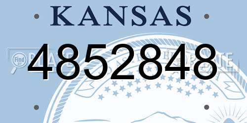 4852848 Kansas License Plate