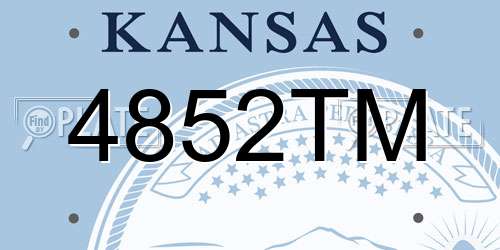 4852TM Kansas License Plate