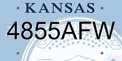 4855AFW Kansas License Plate