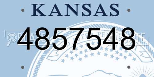 4857548 Kansas License Plate