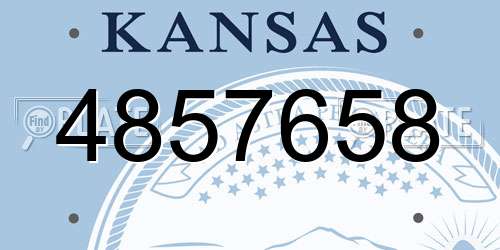 4857658 Kansas License Plate