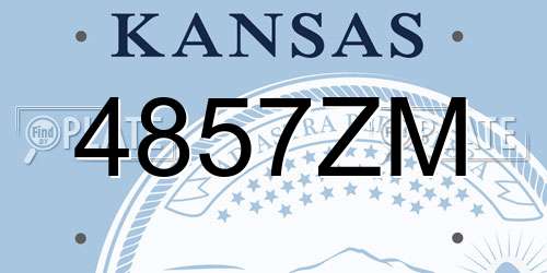 4857ZM Kansas License Plate