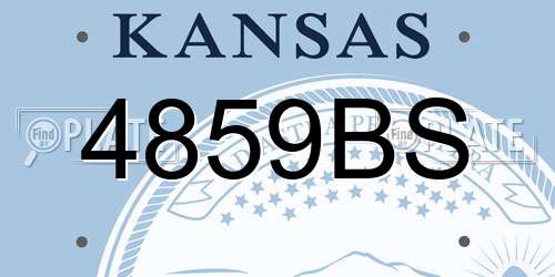 4859BS Kansas License Plate