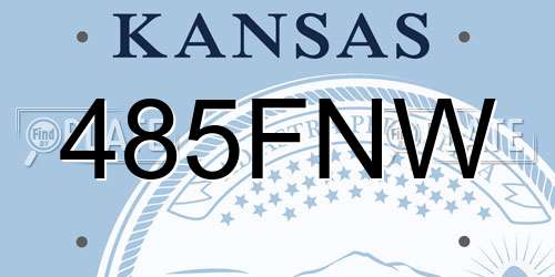 485FNW Kansas License Plate