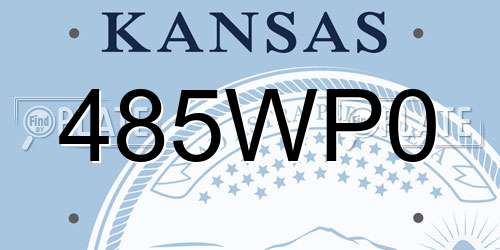 485WP0 Kansas License Plate