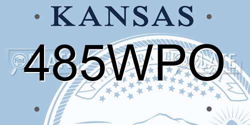 485WPO Kansas License Plate
