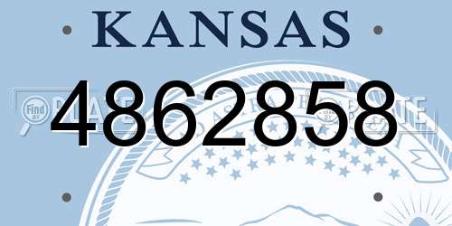 4862858 Kansas License Plate