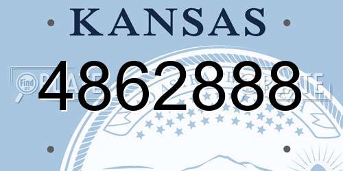 4862888 Kansas License Plate