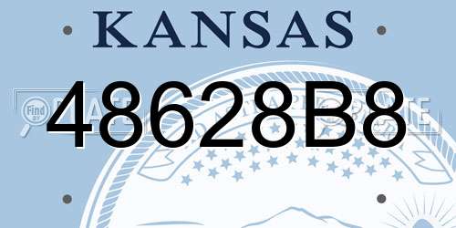 48628B8 Kansas License Plate