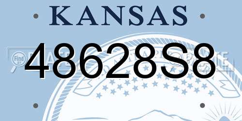 48628S8 Kansas License Plate