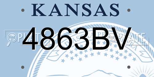 4863BV Kansas License Plate