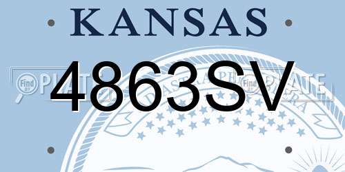 4863SV Kansas License Plate