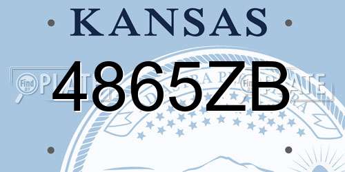 4865ZB Kansas License Plate