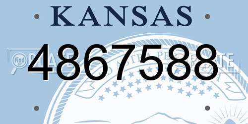 4867588 Kansas License Plate