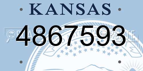 4867593 Kansas License Plate