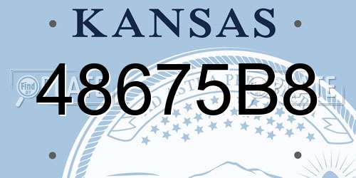 48675B8 Kansas License Plate