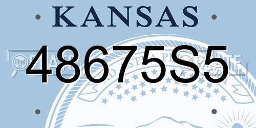 48675S5 Kansas License Plate