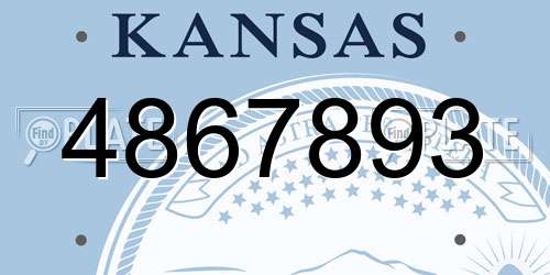 4867893 Kansas License Plate