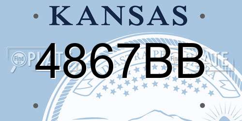 4867BB Kansas License Plate