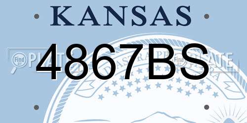 4867BS Kansas License Plate