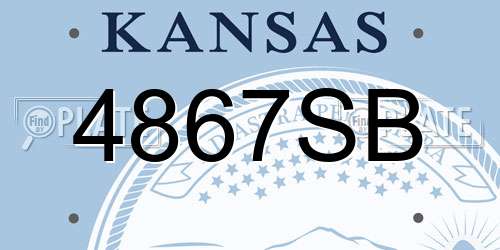 4867SB Kansas License Plate