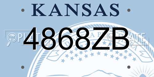 4868ZB Kansas License Plate