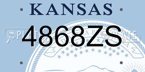 4868ZS Kansas License Plate