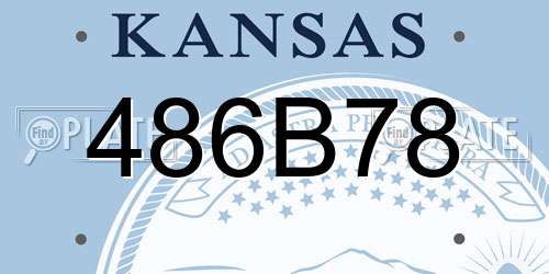 486B78 Kansas License Plate