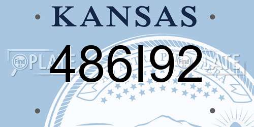 486I92 Kansas License Plate