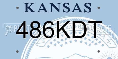 486KDT Kansas License Plate