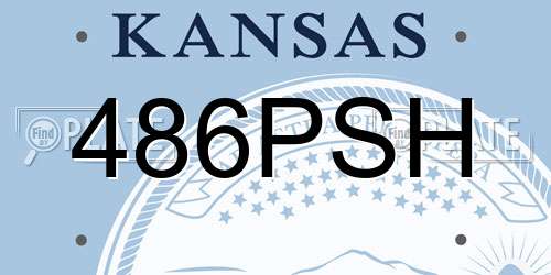 486PSH Kansas License Plate