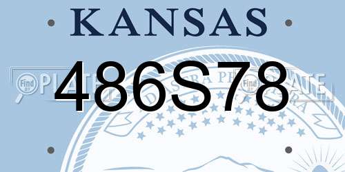 486S78 Kansas License Plate