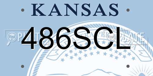 486SCL Kansas License Plate