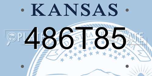 486T85 Kansas License Plate