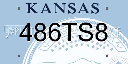 486TS8 Kansas License Plate