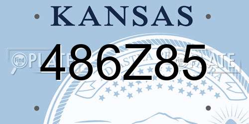 486Z85 Kansas License Plate