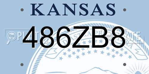 486ZB8 Kansas License Plate