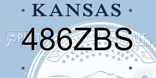 486ZBS Kansas License Plate