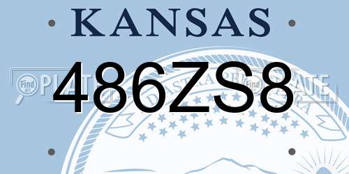 486ZS8 Kansas License Plate