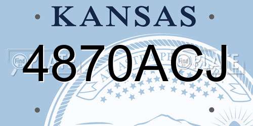 4870ACJ Kansas License Plate