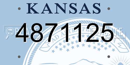 4871125 Kansas License Plate