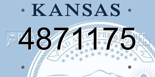 4871175 Kansas License Plate